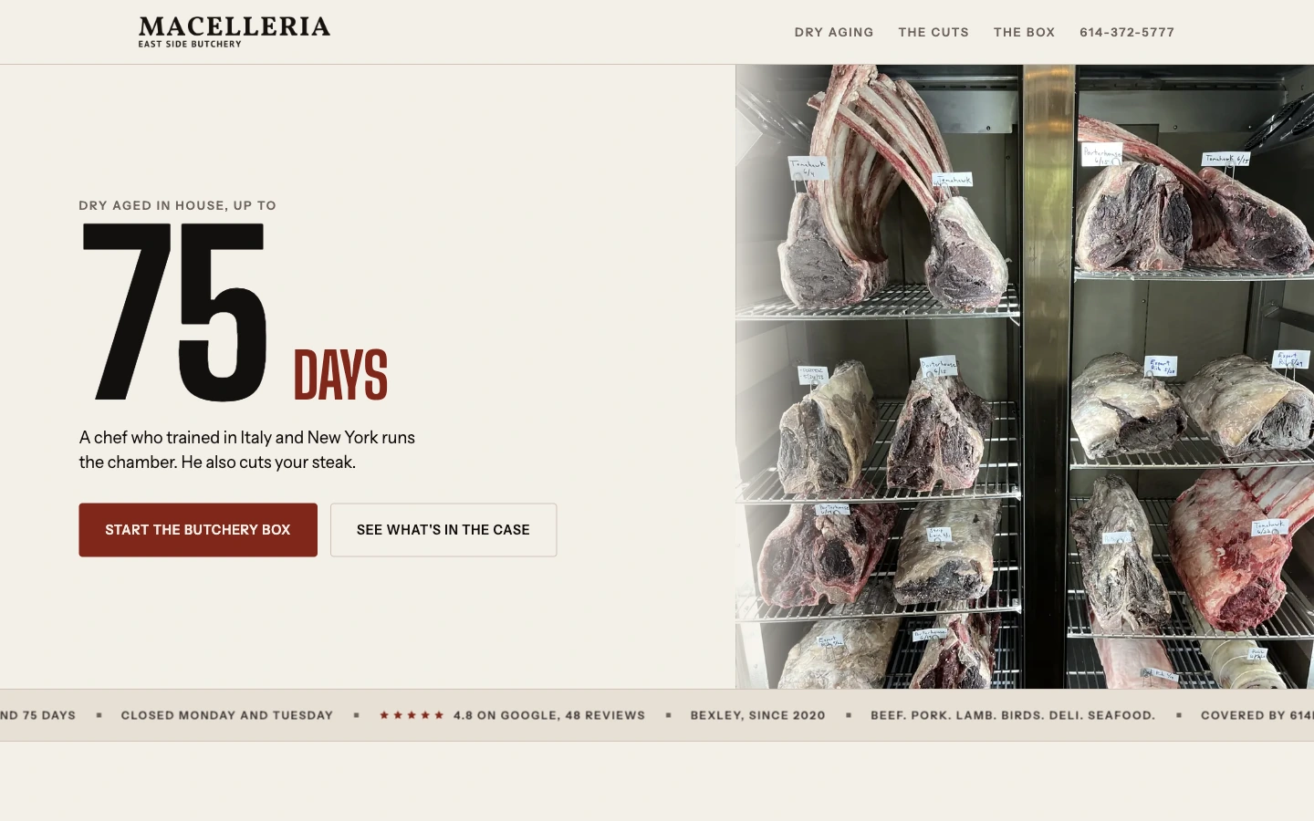 Macelleria homepage in a MacBook Pro display