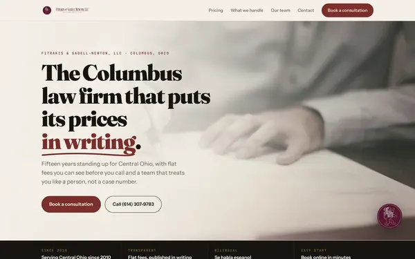 FGN Legal website, desktop view
