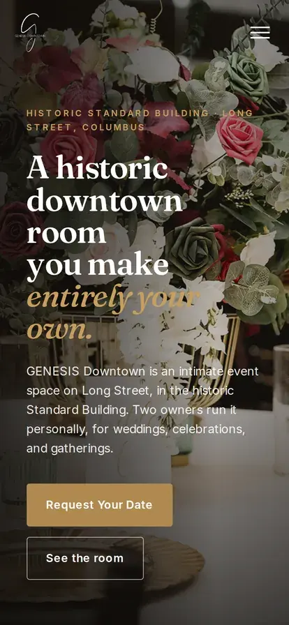 GENESIS Downtown website, mobile view