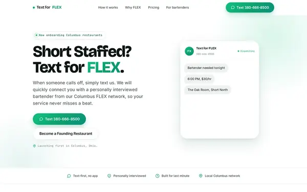 Text for FLEX website, desktop view