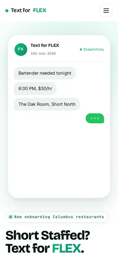 Text for FLEX website, mobile view